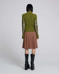 Plated Knit Zip Up - Military Green | Marc Jacobs on sale