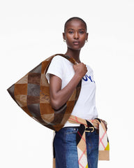 The Suede Patchwork Sack Bag - Brown Multi | Marc Jacobs online