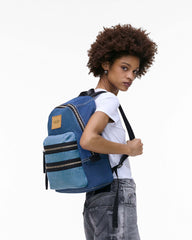 The Biker Colorblock Denim Large Backpack - Indigo Multi | Marc Jacobs on sale