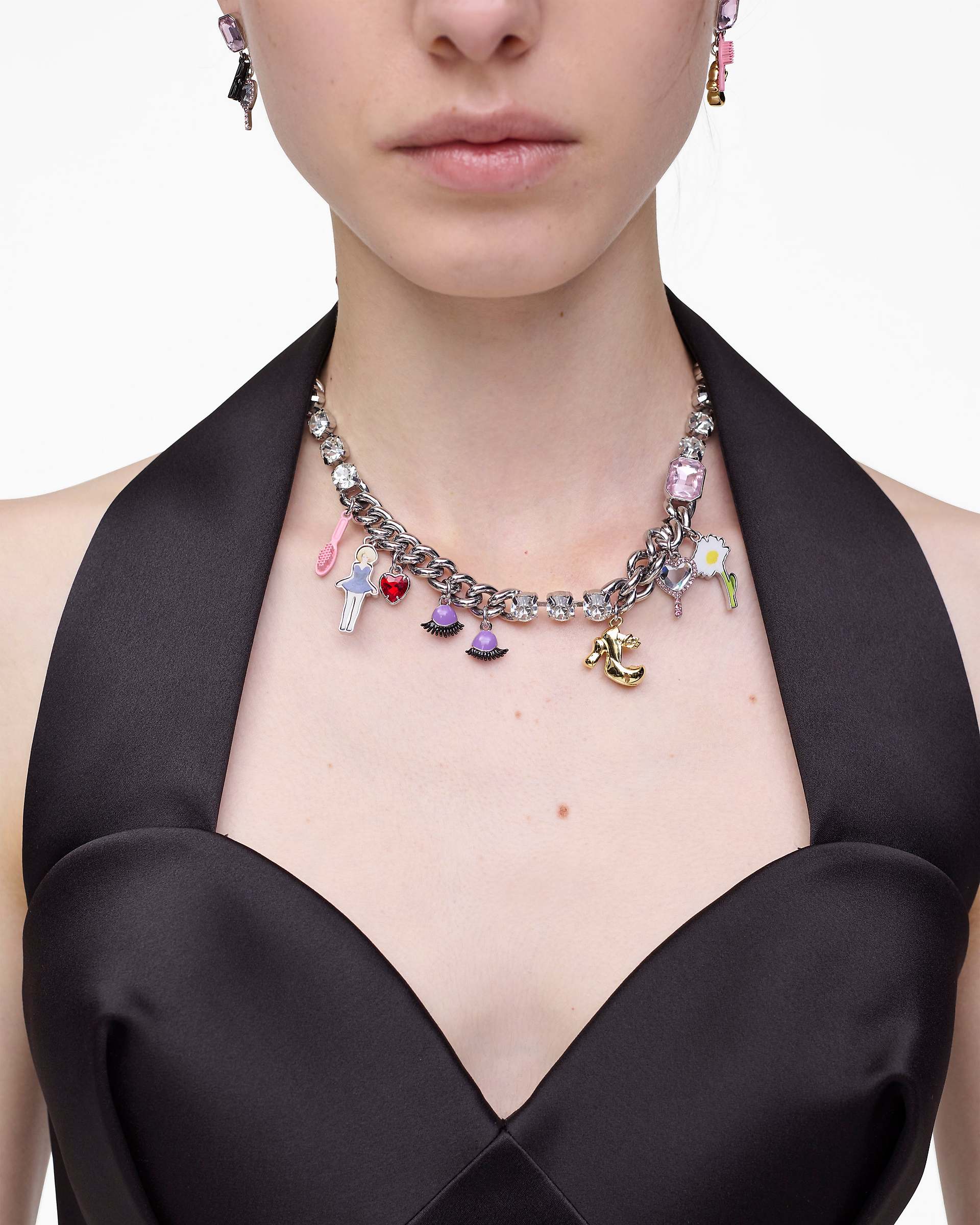 The Dollhouse Charm Necklace - Silver/Multi | Marc Jacobs online