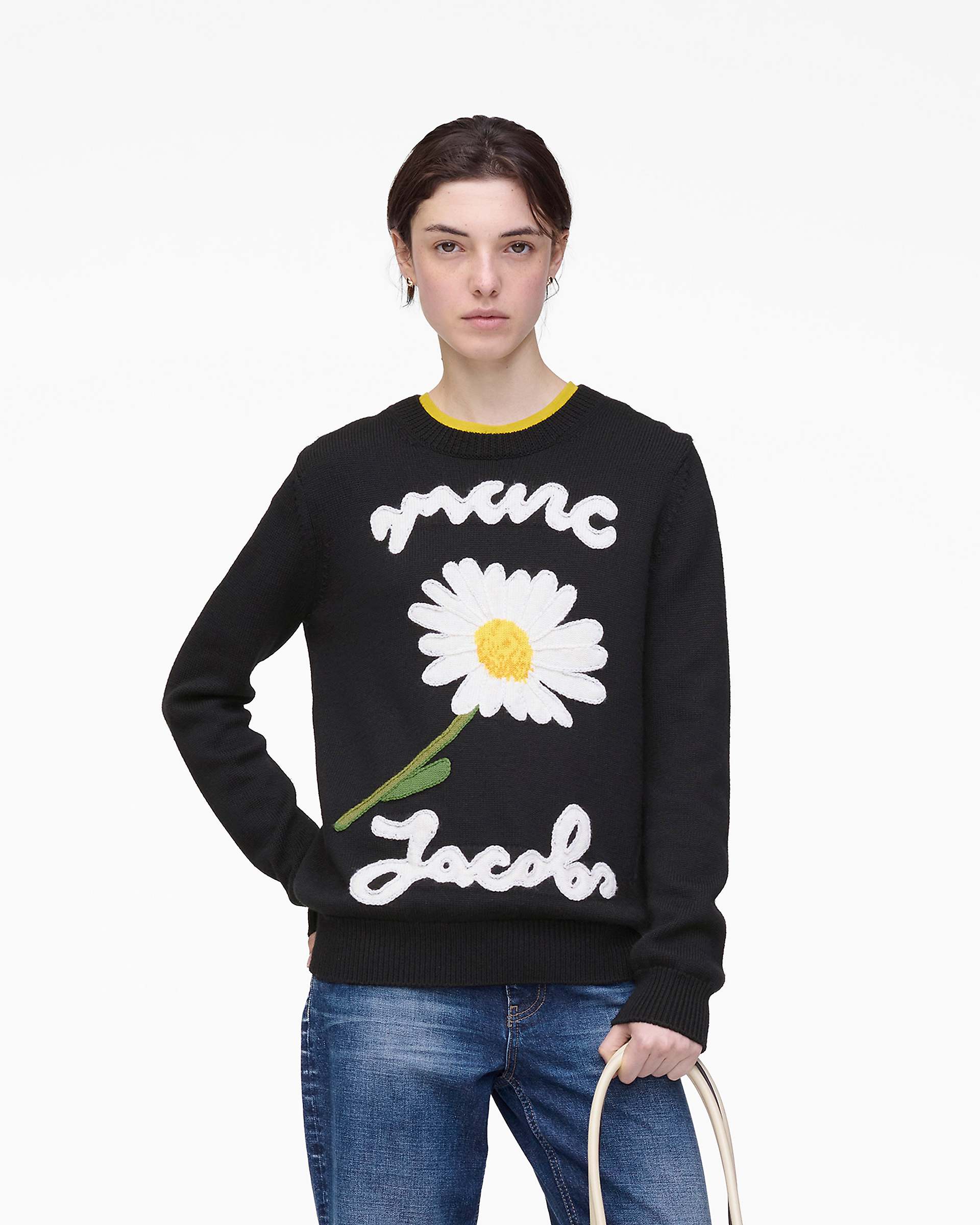 Marc Is Joy Jacquard Crewneck - Black | Marc Jacobs sale