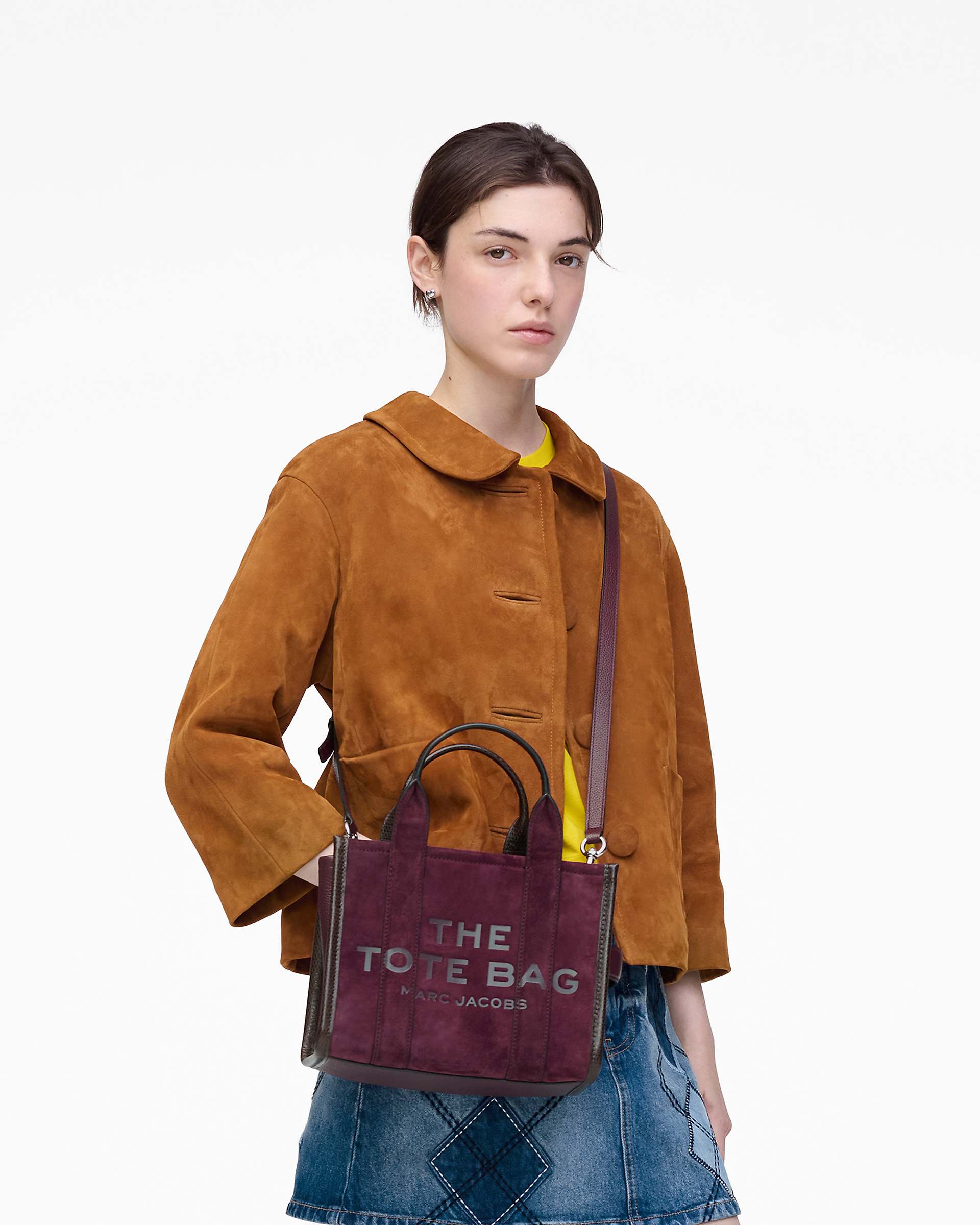 The Suede Small Tote Bag - Dark Plum | Marc Jacobs online