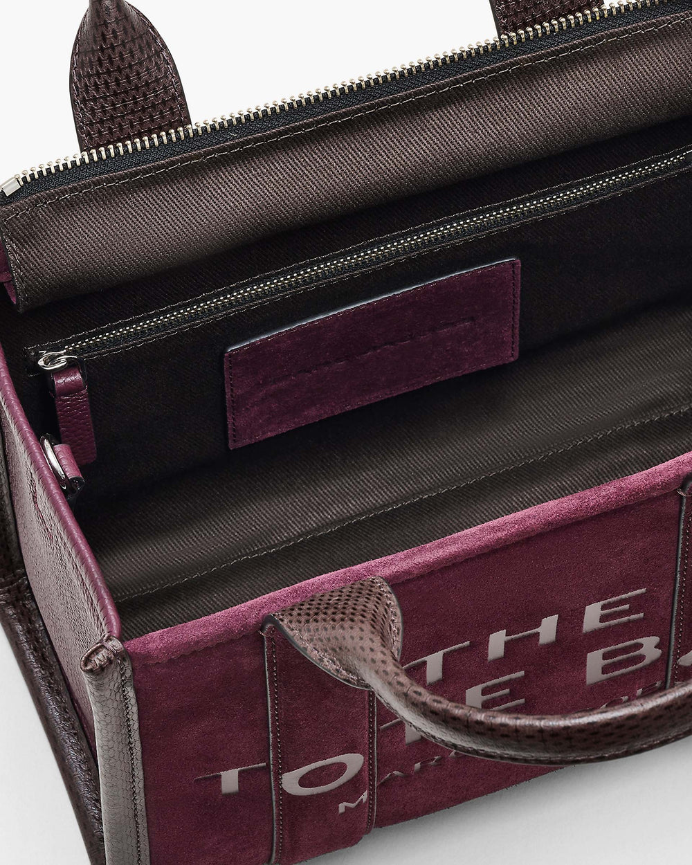 The Suede Small Tote Bag - Dark Plum | Marc Jacobs online