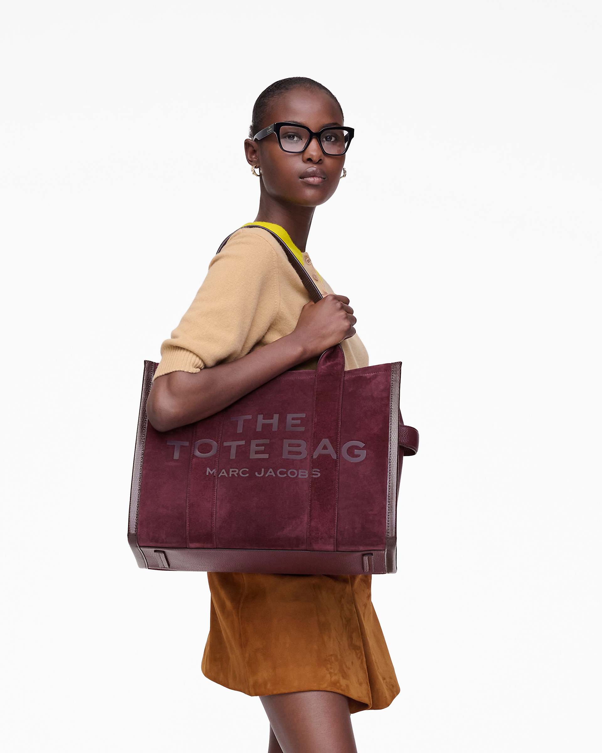 The Suede Large Tote Bag - Dark Plum | Marc Jacobs online
