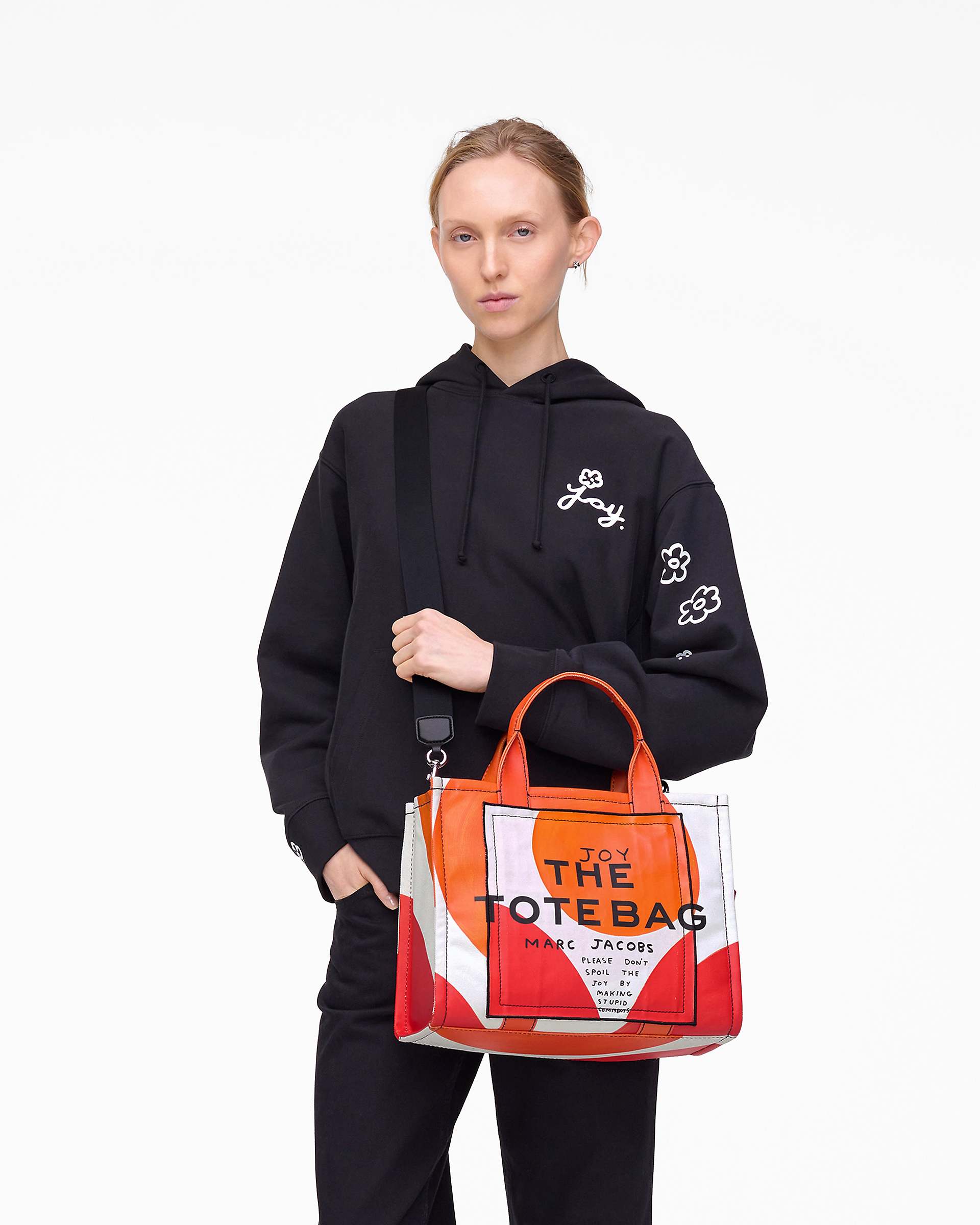 David Shrigley X Marc Jacobs Canvas Medium Tote Bag - Orange Multi | Marc Jacobs online