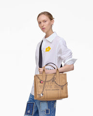 The Trompe L'Oeil Charm Canvas Medium Tote Bag - Camel Multi | Marc Jacobs for sale