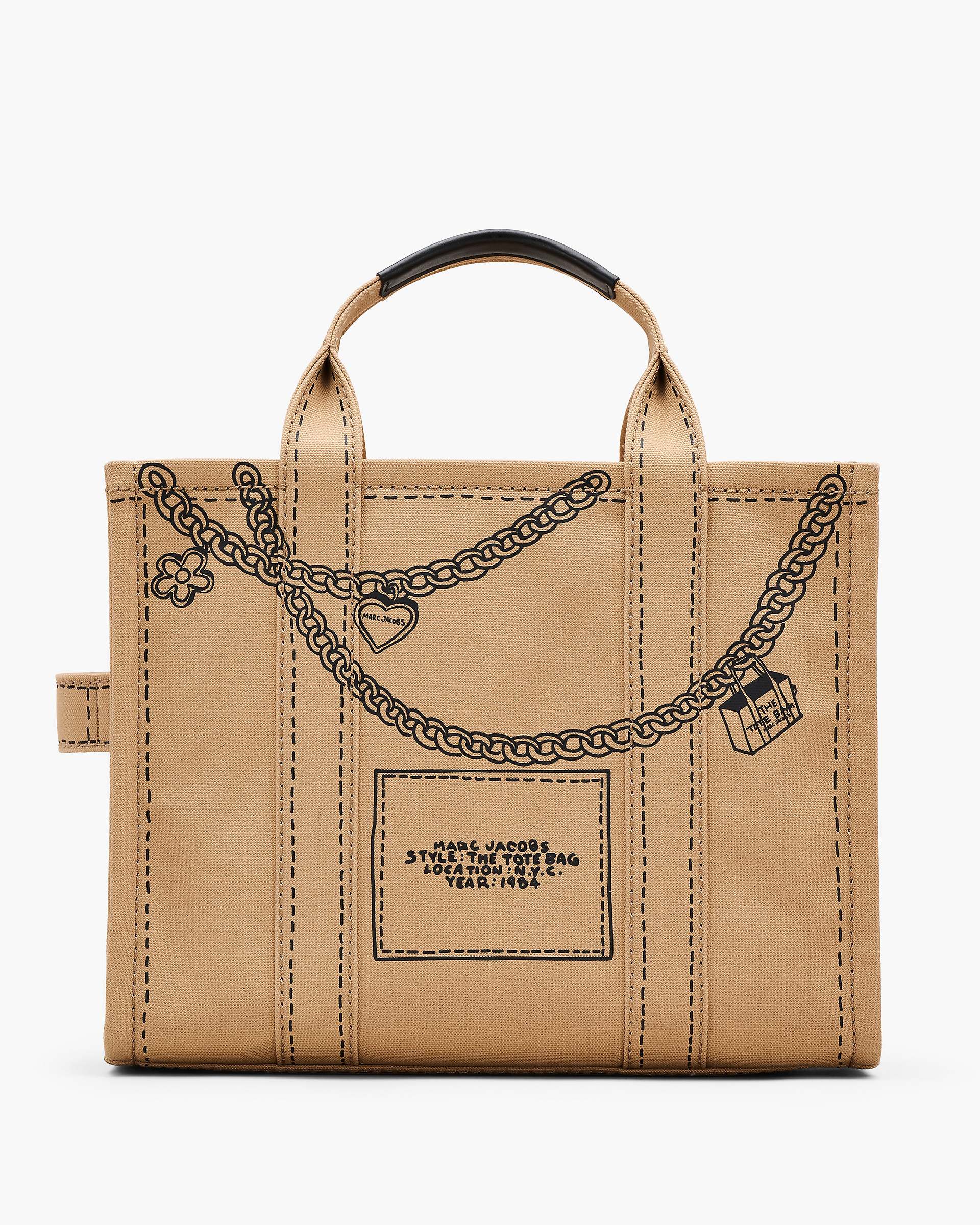 The Trompe L'Oeil Charm Canvas Medium Tote Bag - Camel Multi | Marc Jacobs for sale