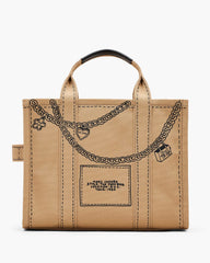 The Trompe L'Oeil Charm Canvas Medium Tote Bag - Camel Multi | Marc Jacobs for sale
