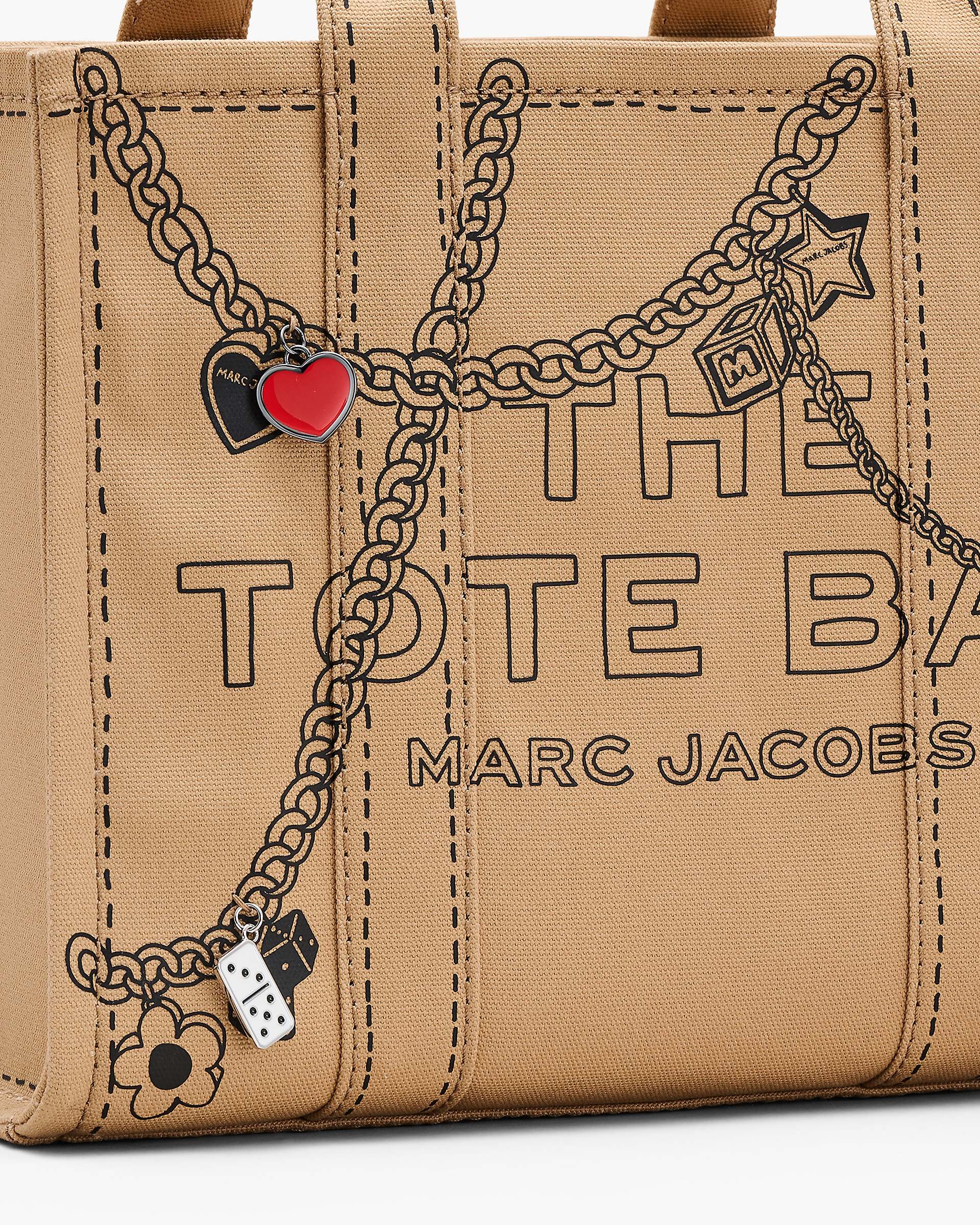 The Trompe L'Oeil Charm Canvas Medium Tote Bag - Camel Multi | Marc Jacobs for sale