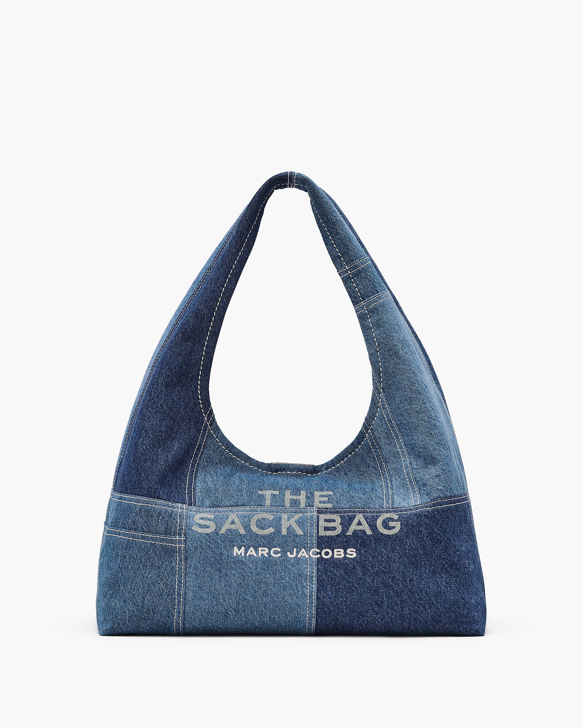 The Patchwork Denim Sack Bag - Blue Denim | Marc Jacobs online