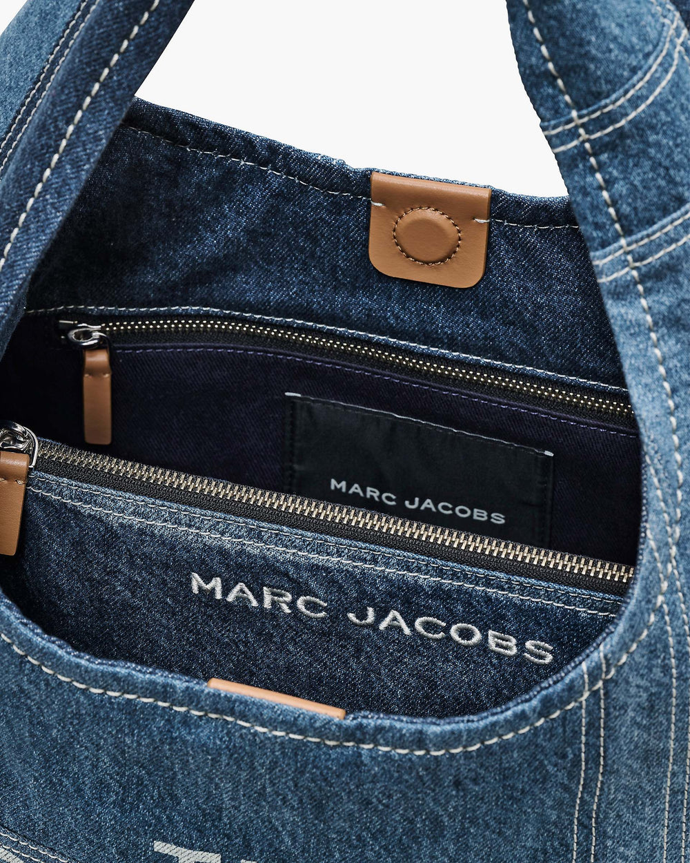 The Patchwork Denim Sack Bag - Blue Denim | Marc Jacobs online