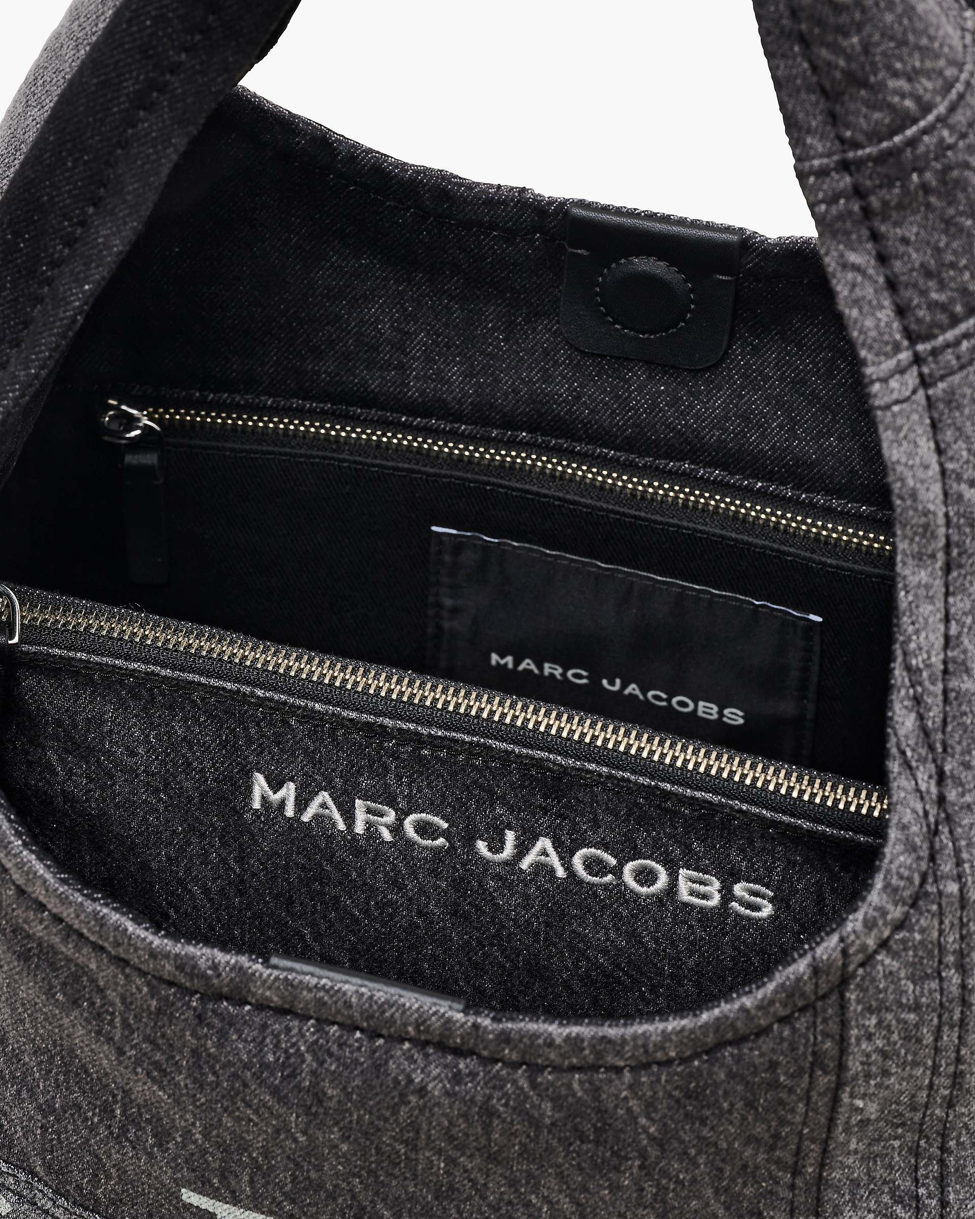 The Patchwork Denim Sack Bag - Black Denim | Marc Jacobs sale