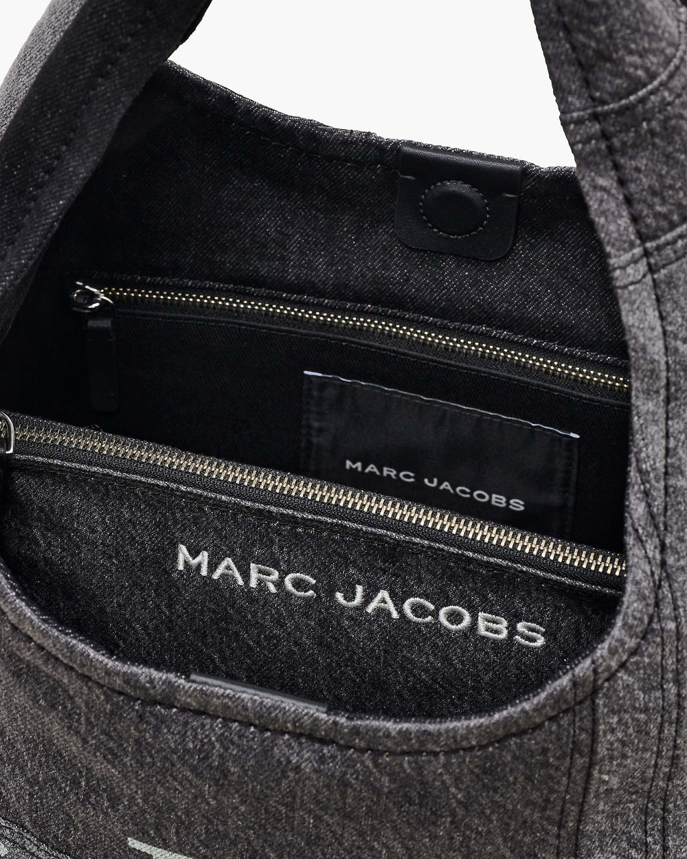 The Patchwork Denim Sack Bag - Black Denim | Marc Jacobs sale