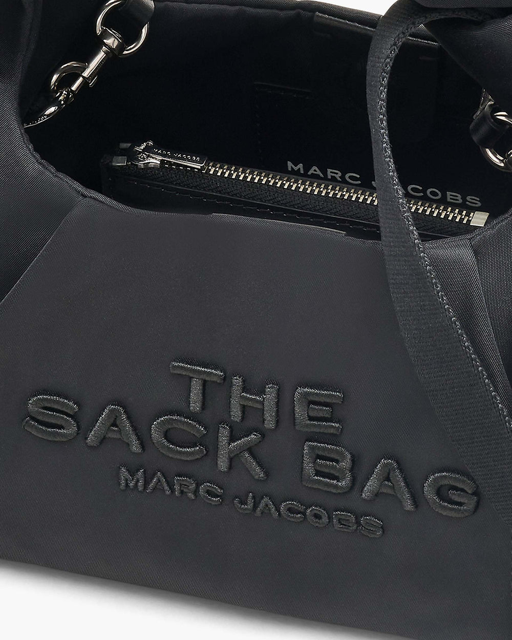 The Bow Nylon Mini Sack Bag - Black | Marc Jacobs US