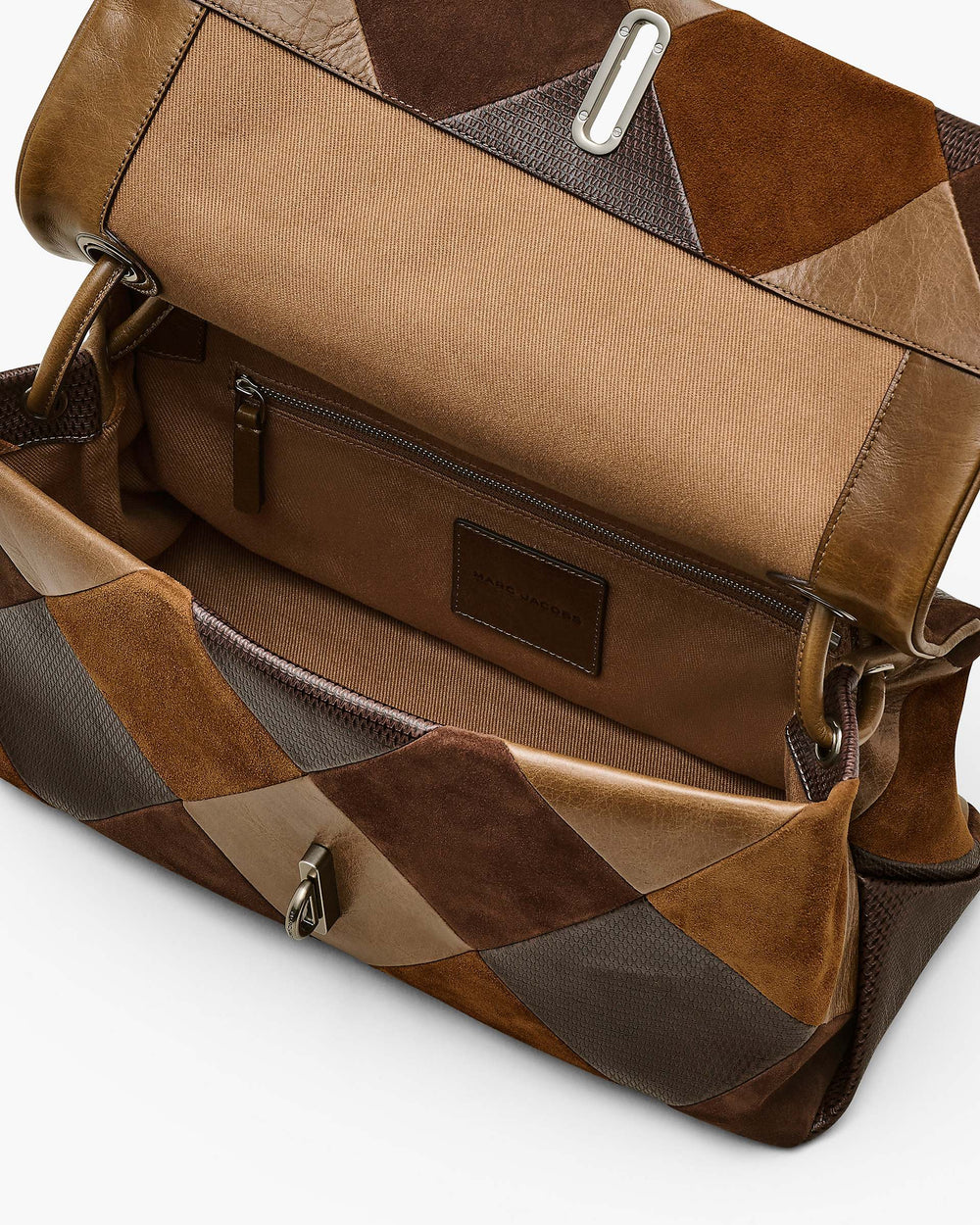 The Suede Patchwork Large Dual Bag - Brown Multi | Marc Jacobs online
