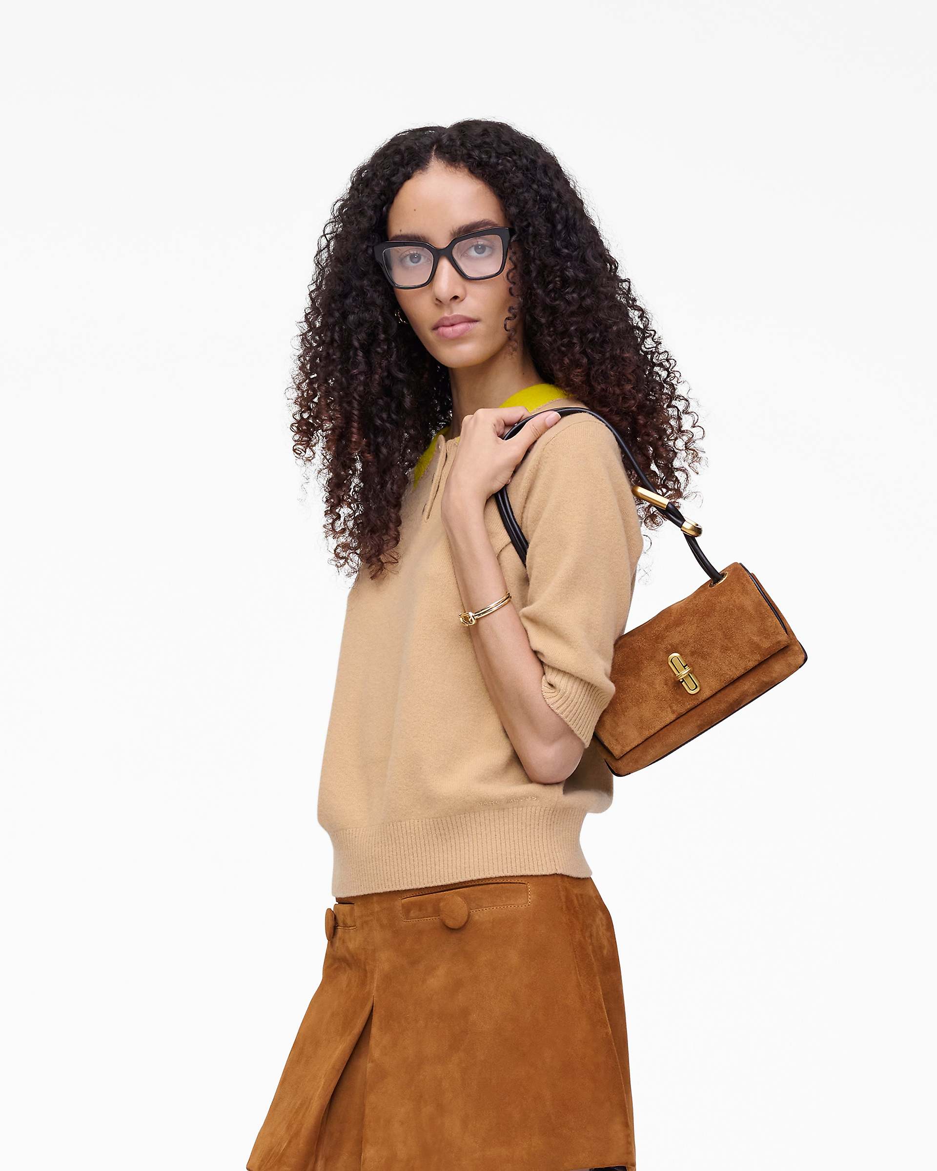 The Suede Mini Dual Shoulder Bag - Copper | Marc Jacobs online
