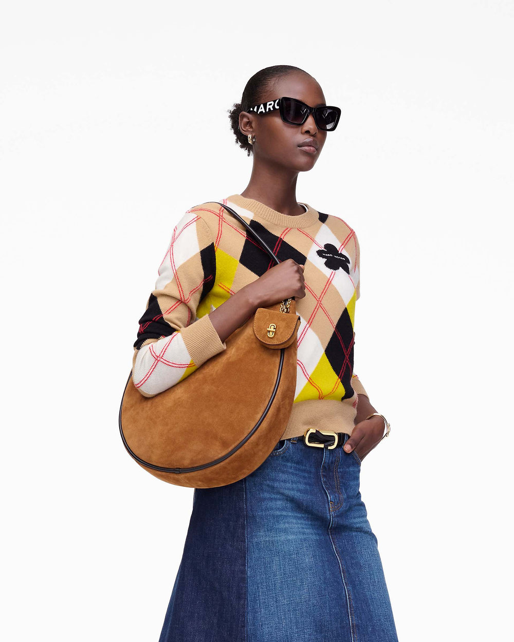 The Suede Large Dual Hobo - Copper | Marc Jacobs online