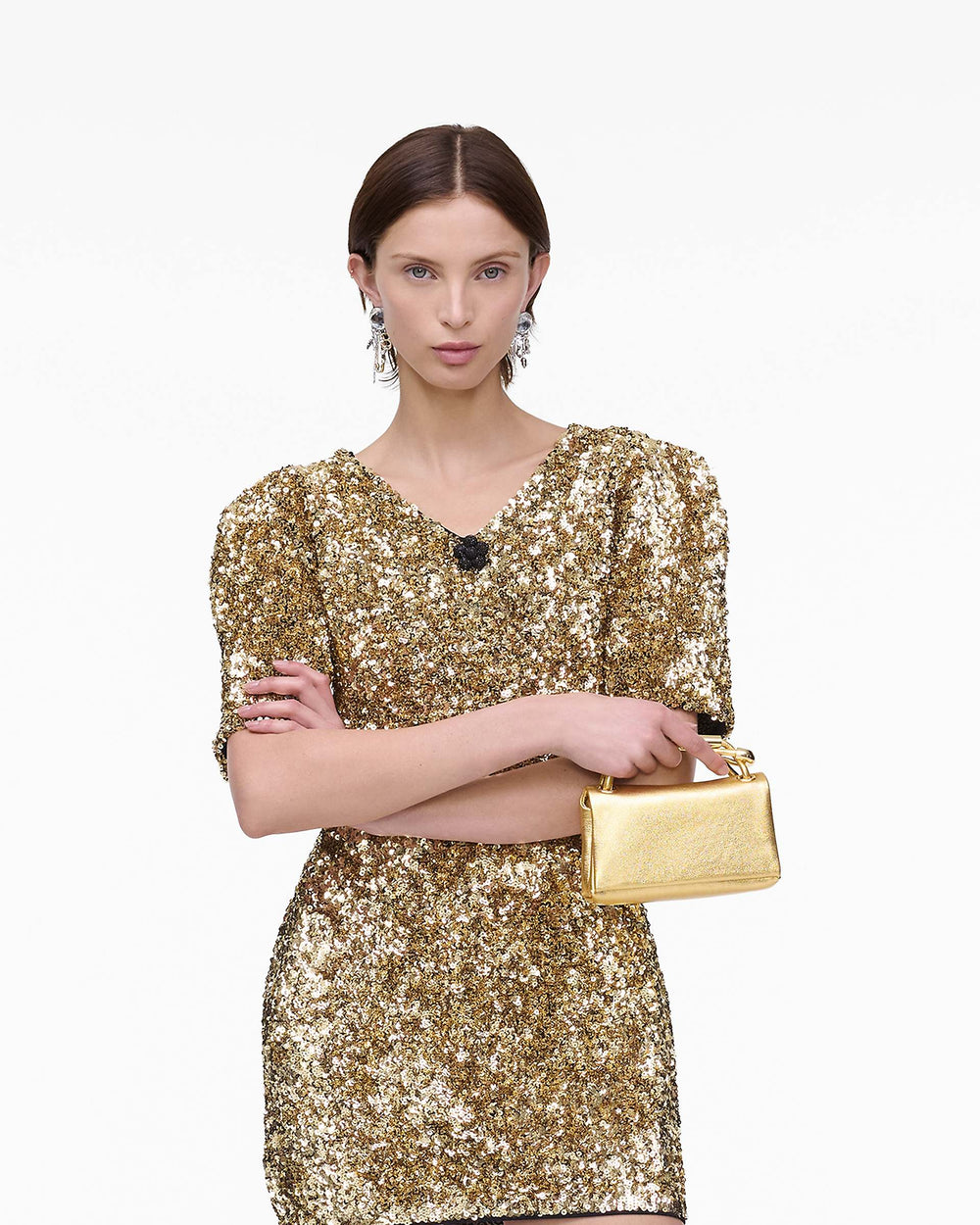 The Metallic Micro Dual Bag - Gold | Marc Jacobs online