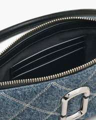 The Quilted Denim Snapshot Convertible Shoulder Bag - Light Wash Indigo | Marc Jacobs online
