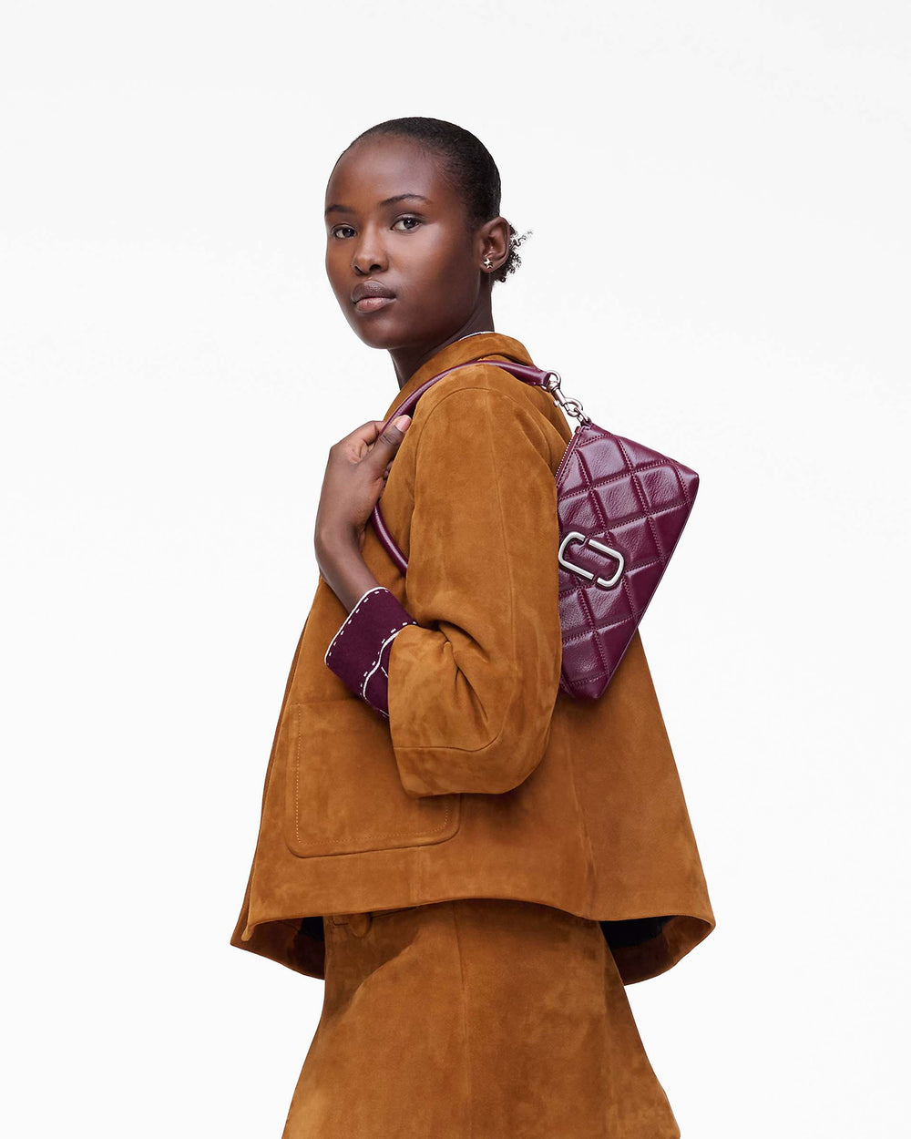 The Quilted Snapshot Convertible Shoulder Bag - Dark Plum | Marc Jacobs online