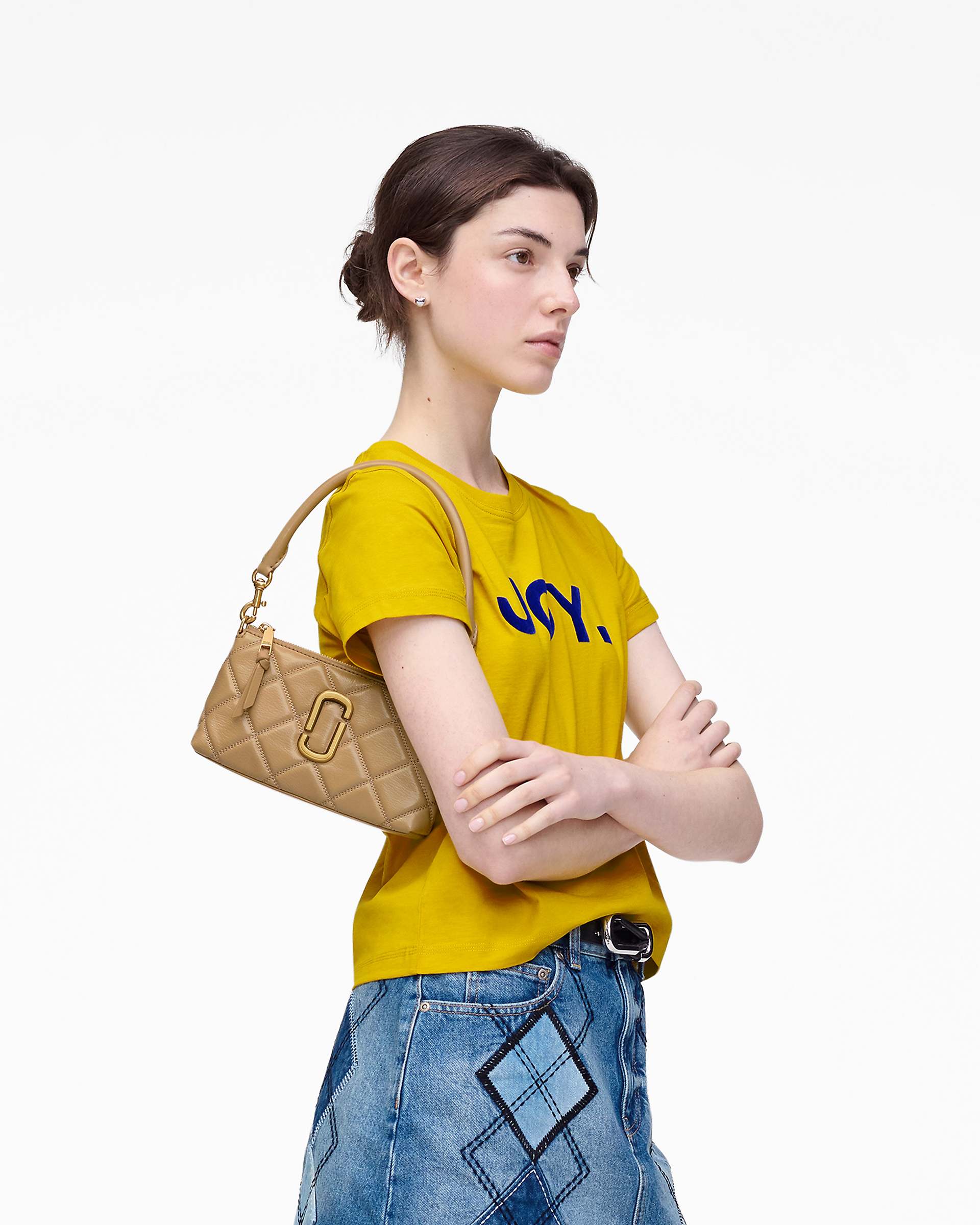 The Quilted Snapshot Convertible Shoulder Bag - Camel | Marc Jacobs discount