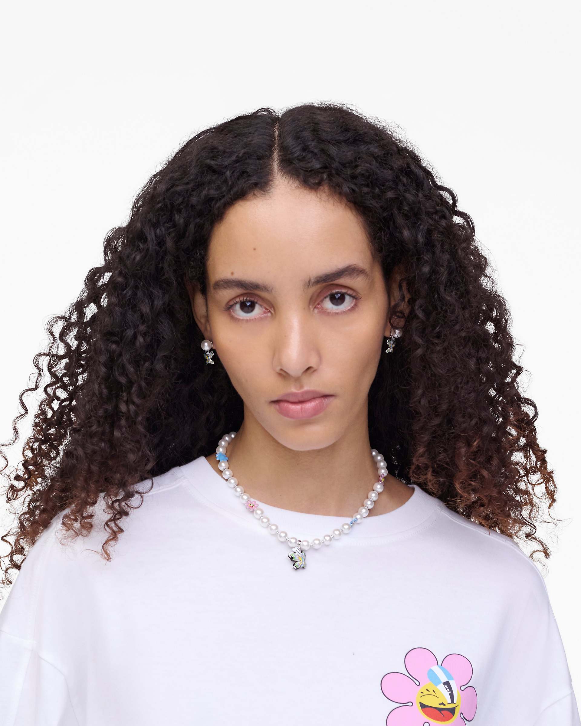 Hattie Stewart X Marc Jacobs Garden Pearl Station Necklace - Silver/Multi | Marc Jacobs online