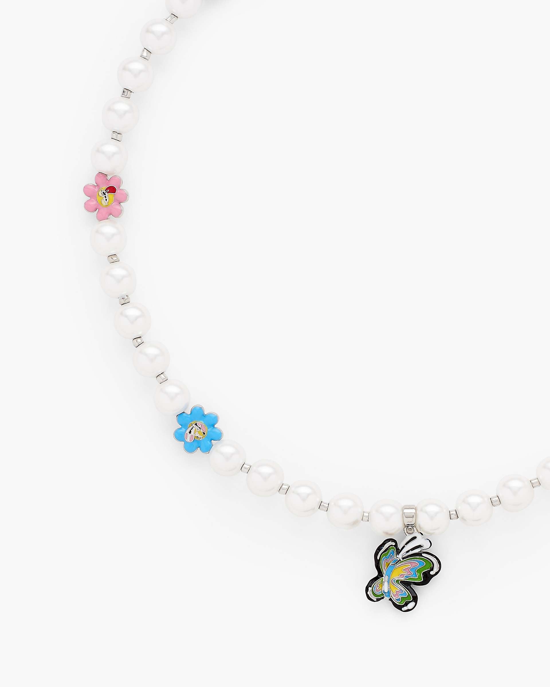 Hattie Stewart X Marc Jacobs Garden Pearl Station Necklace - Silver/Multi | Marc Jacobs online