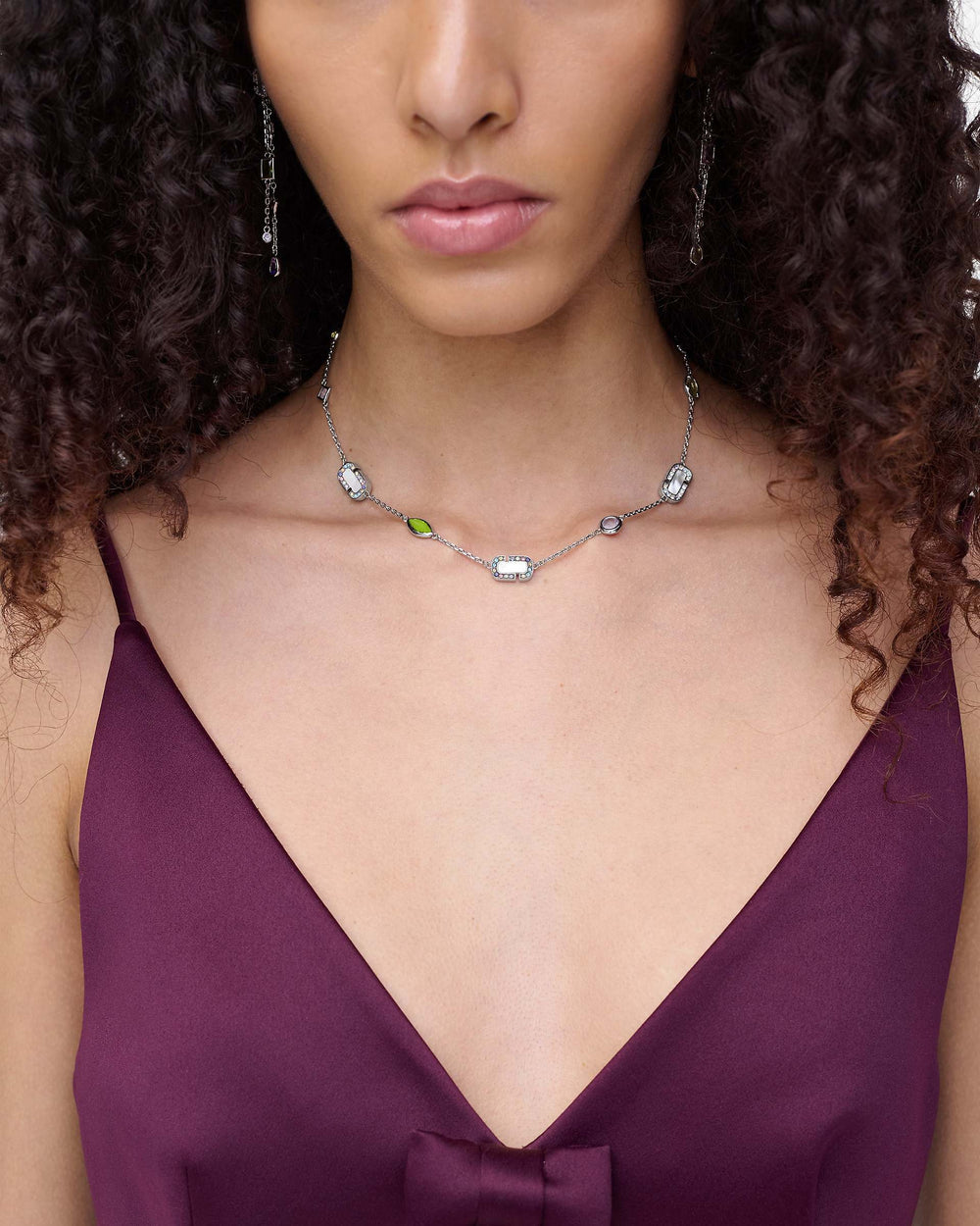 The J Marc Luxe Gem Station Necklace - Silver/Multi | Marc Jacobs sale