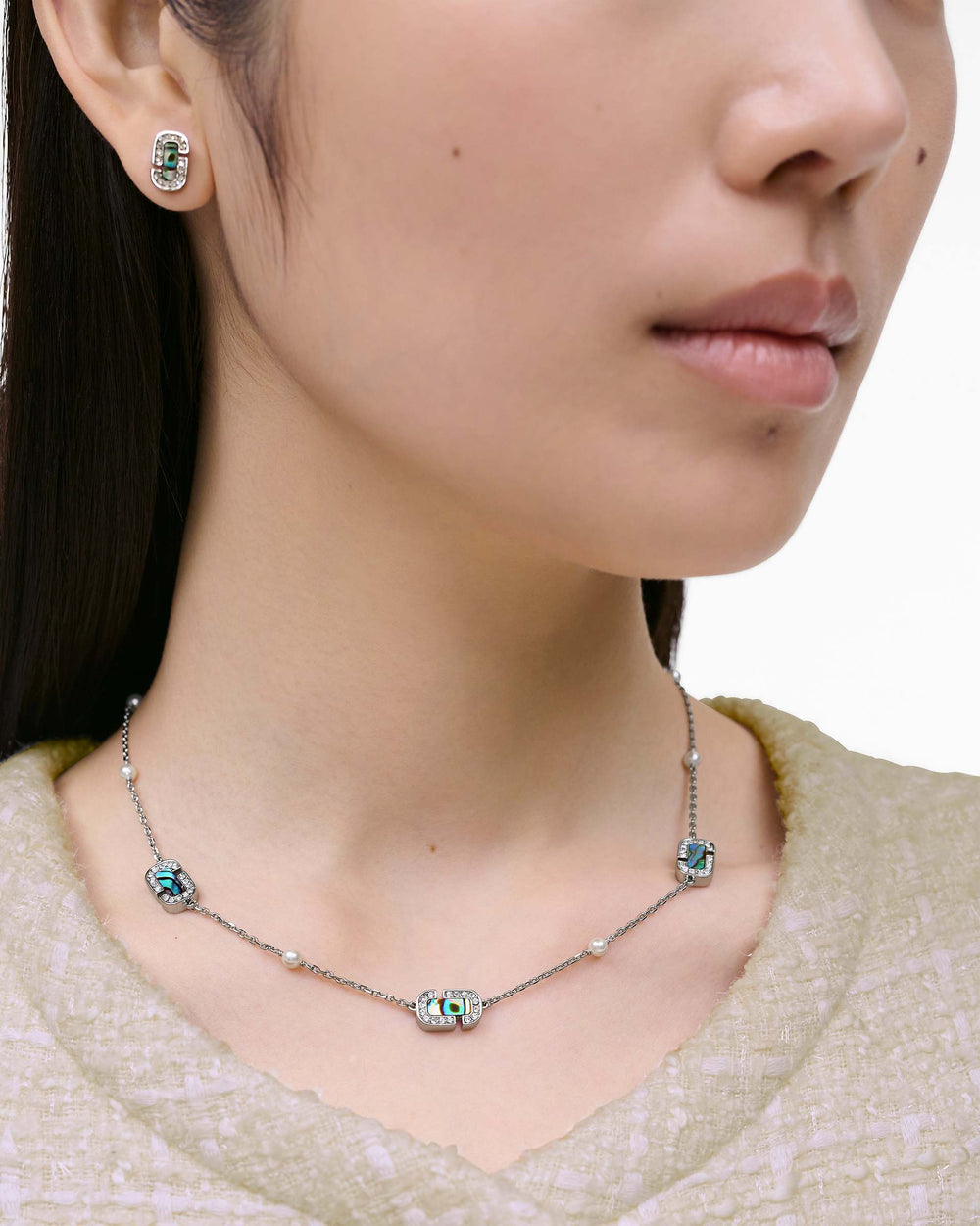 The J Marc Luxe Station Necklace - Silver/Crystal | Marc Jacobs discount