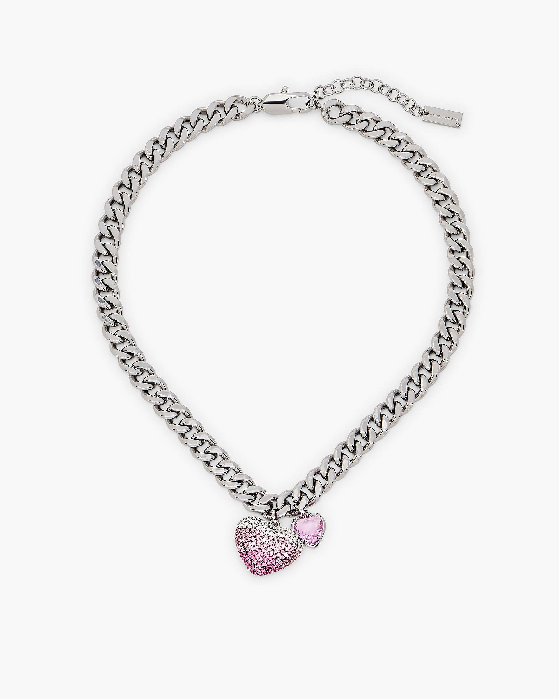 The Heart Balloon Pave Necklace - Silver/Rose | Marc Jacobs US