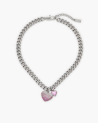 The Heart Balloon Pave Necklace - Silver/Rose | Marc Jacobs US