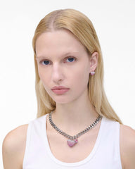 The Heart Balloon Pave Necklace - Silver/Rose | Marc Jacobs US