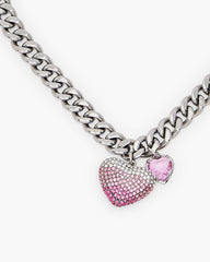 The Heart Balloon Pave Necklace - Silver/Rose | Marc Jacobs US