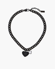 The Heart Balloon Pave Necklace - Black/Black Crystal | Marc Jacobs discount
