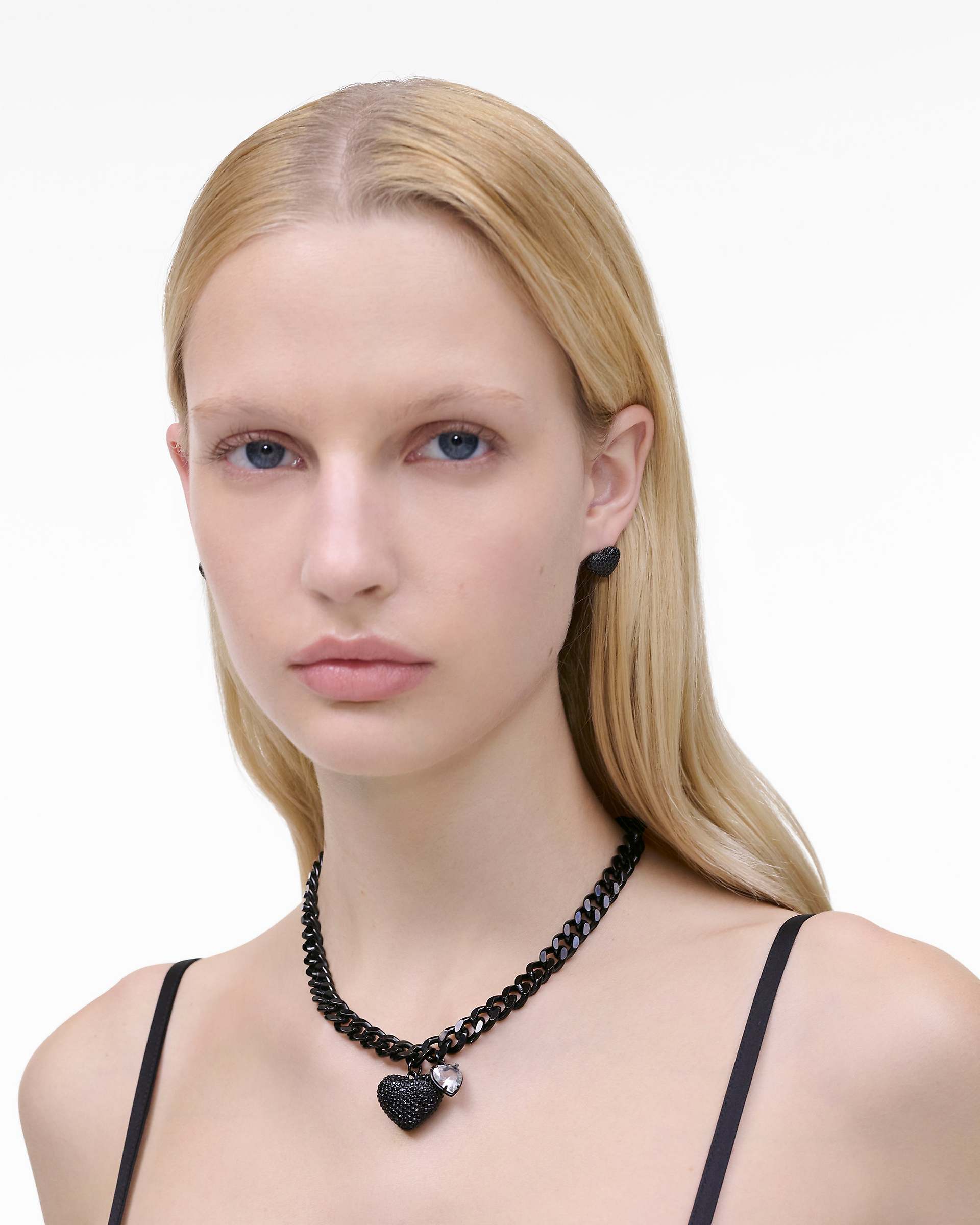 The Heart Balloon Pave Necklace - Black/Black Crystal | Marc Jacobs discount
