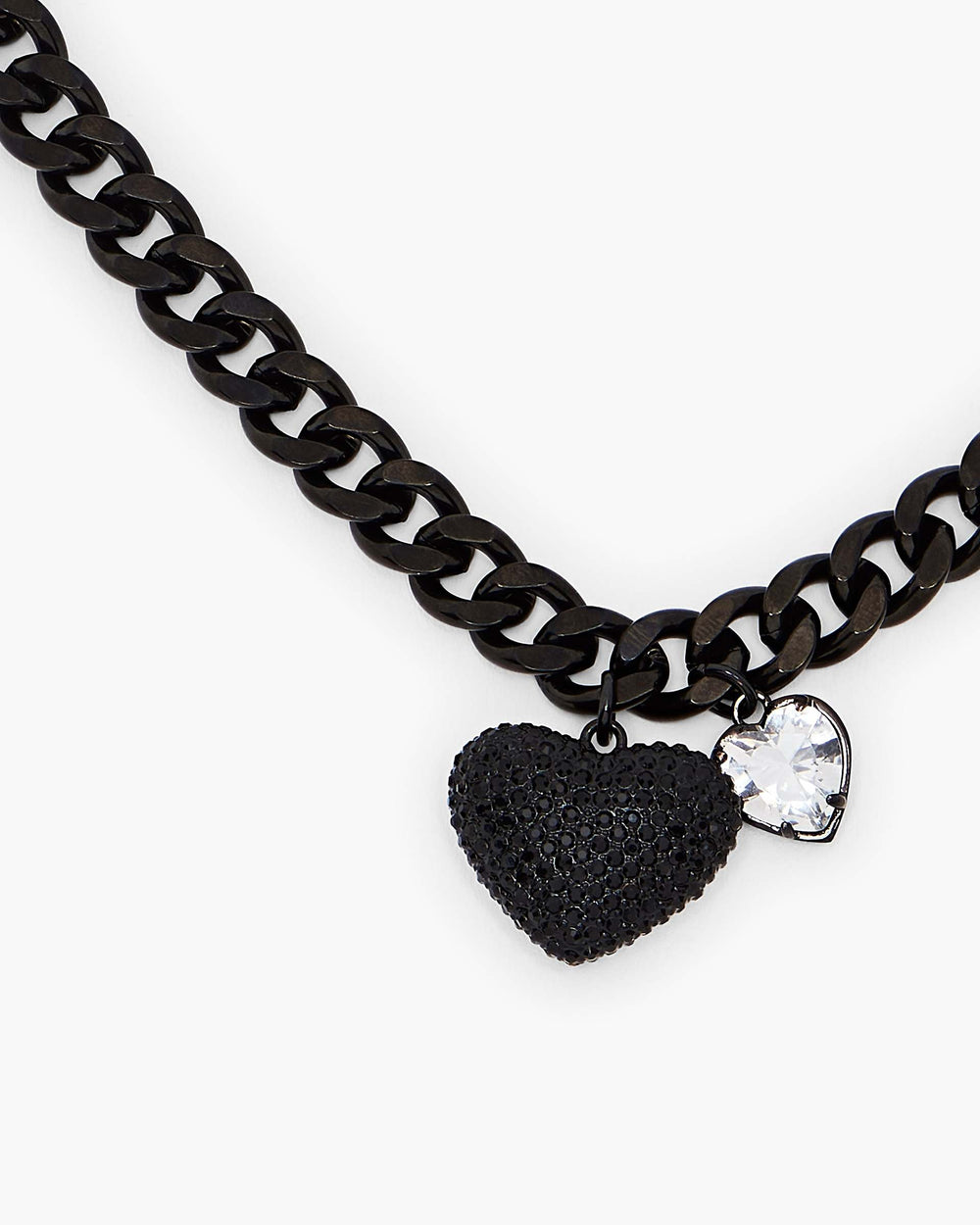The Heart Balloon Pave Necklace - Black/Black Crystal | Marc Jacobs discount