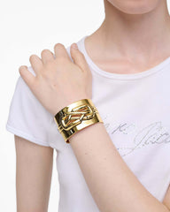 The Dual Statement Cuff Bracelet - Gold | Marc Jacobs online