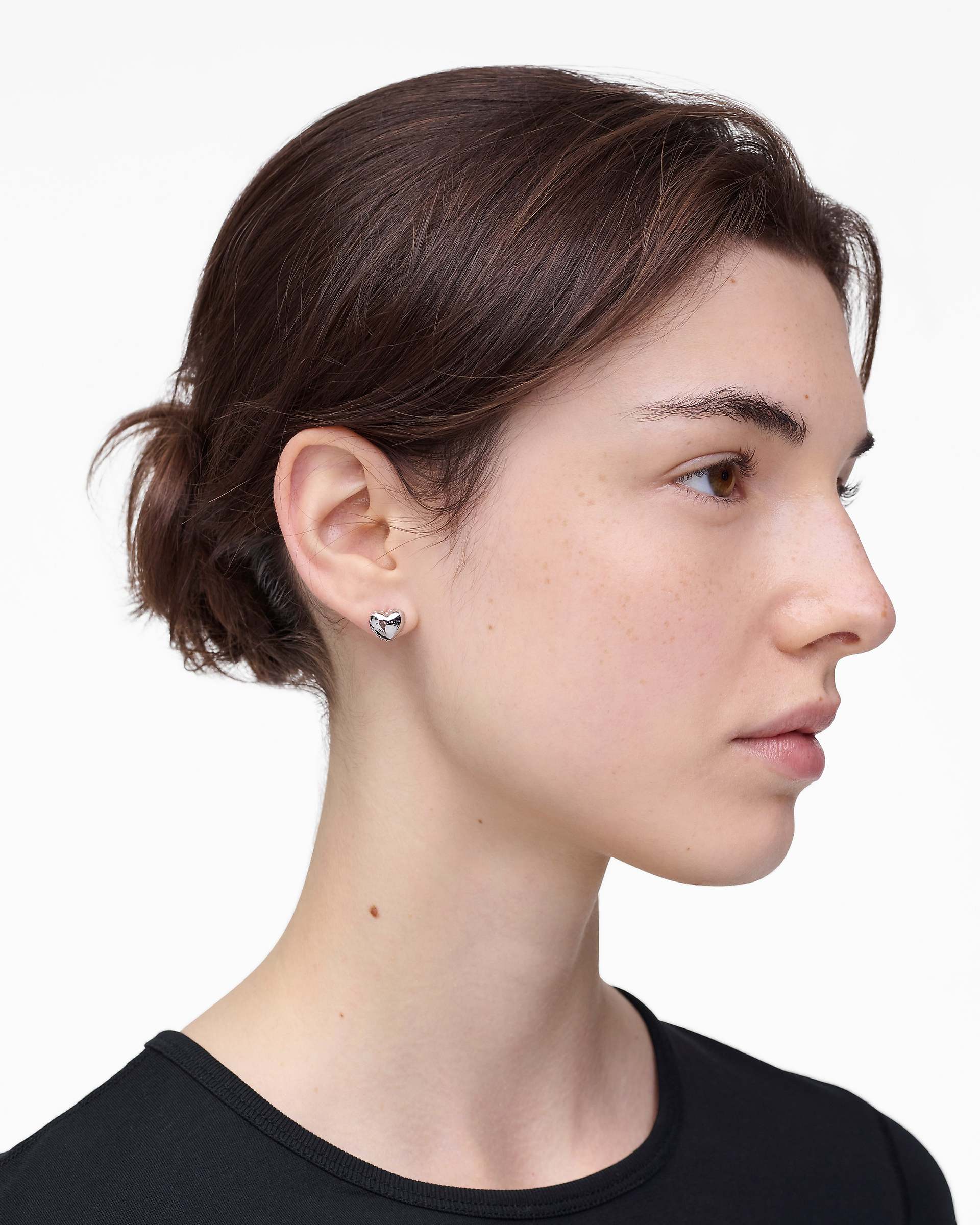 The Heart Balloon Stud Earrings - Light Antique Silver | Marc Jacobs discount
