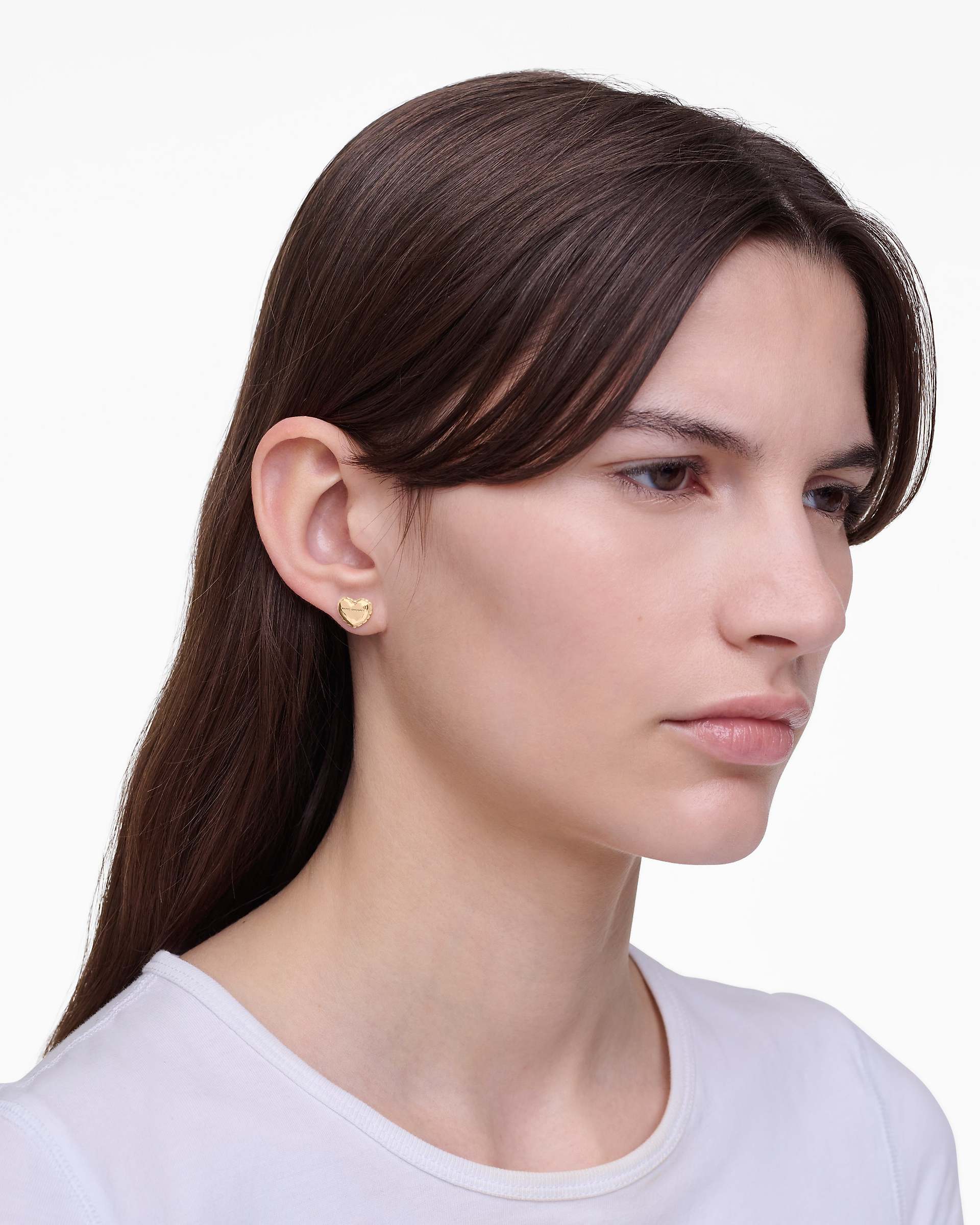 The Heart Balloon Stud Earrings - Light Antique Gold | Marc Jacobs online