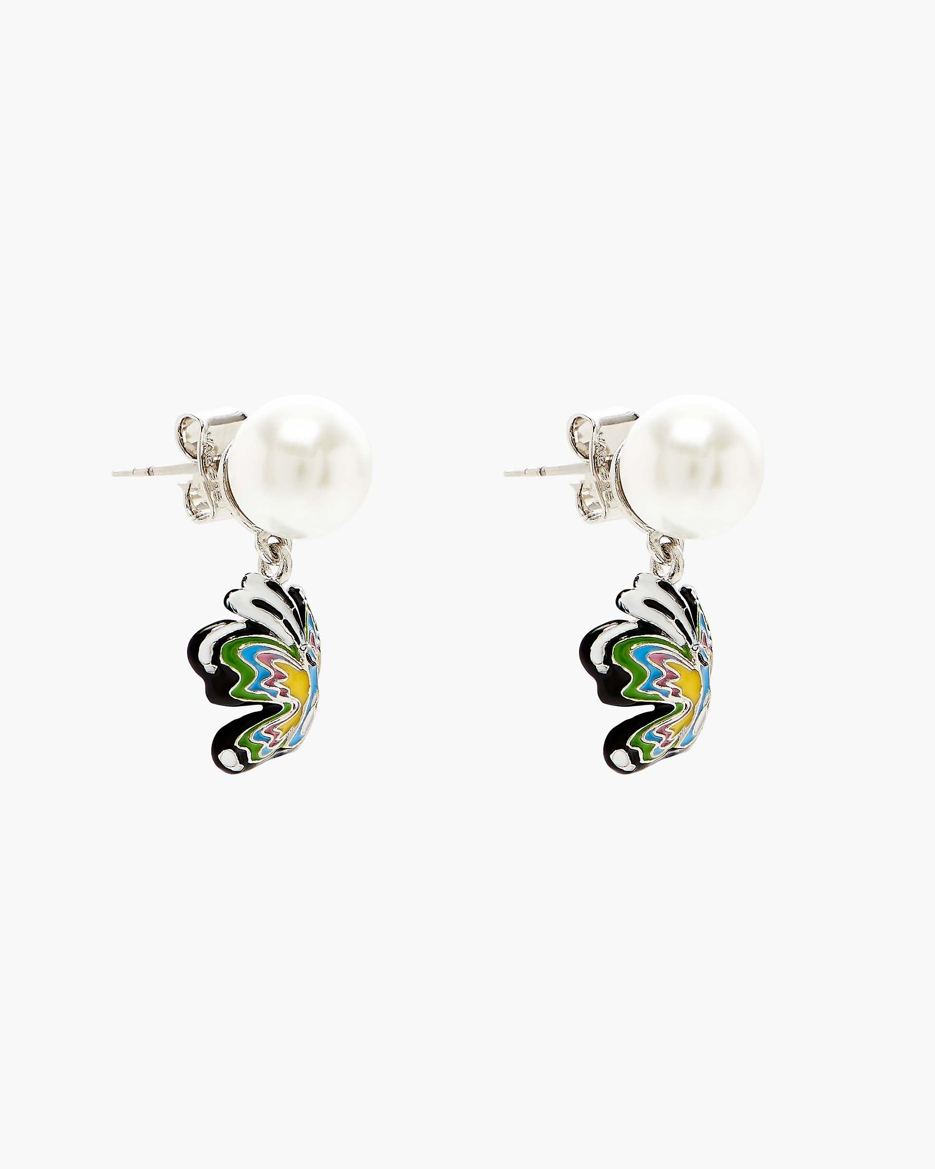 Hattie Stewart X Marc Jacobs Butterfly Pearl Earrings - Silver/Multi | Marc Jacobs discount