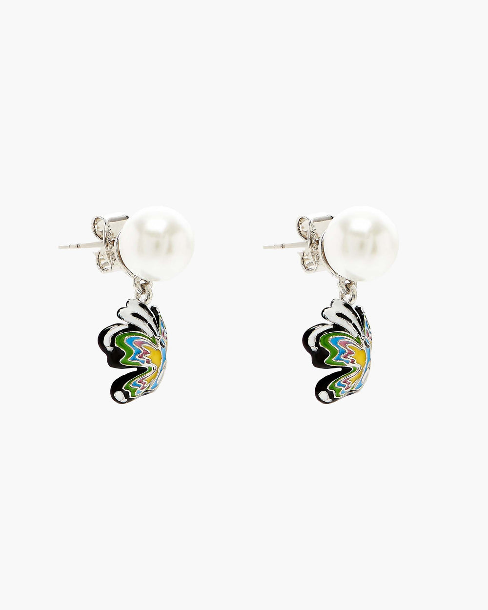 Hattie Stewart X Marc Jacobs Butterfly Pearl Earrings - Silver/Multi | Marc Jacobs discount