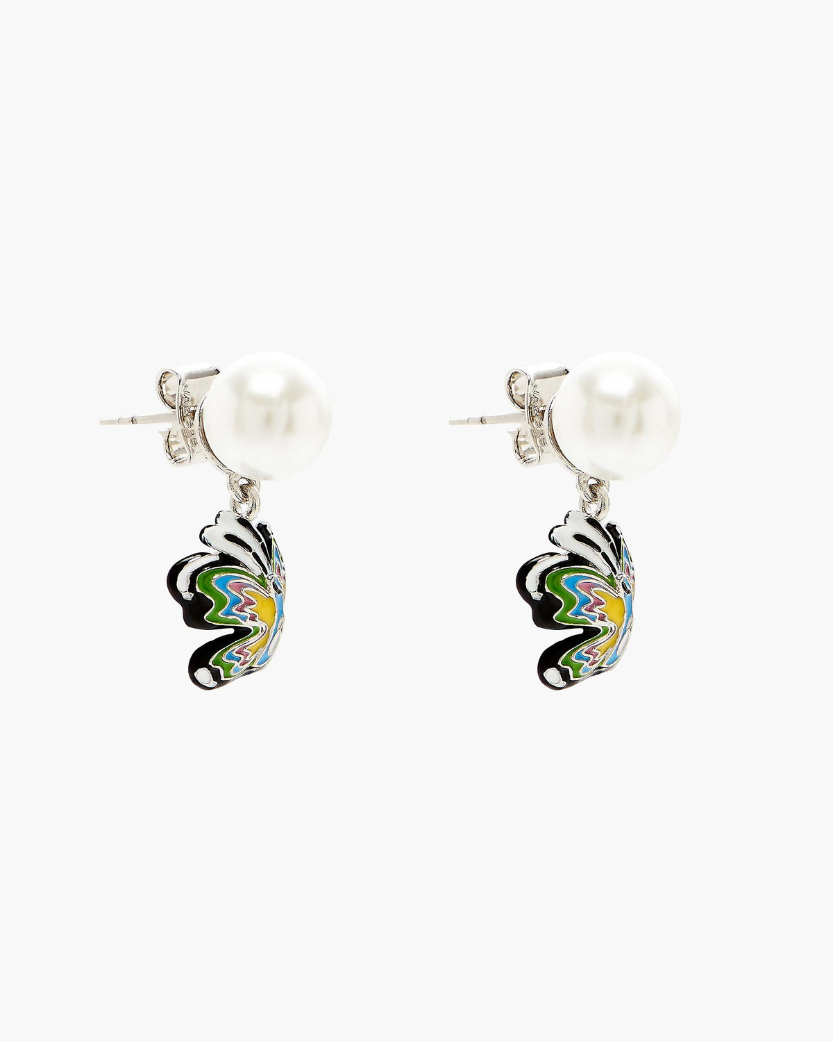 Hattie Stewart X Marc Jacobs Butterfly Pearl Earrings - Silver/Multi | Marc Jacobs discount