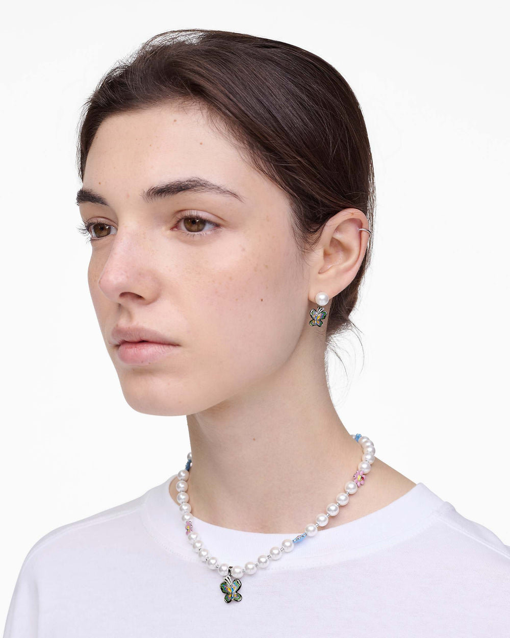 Hattie Stewart X Marc Jacobs Butterfly Pearl Earrings - Silver/Multi | Marc Jacobs discount