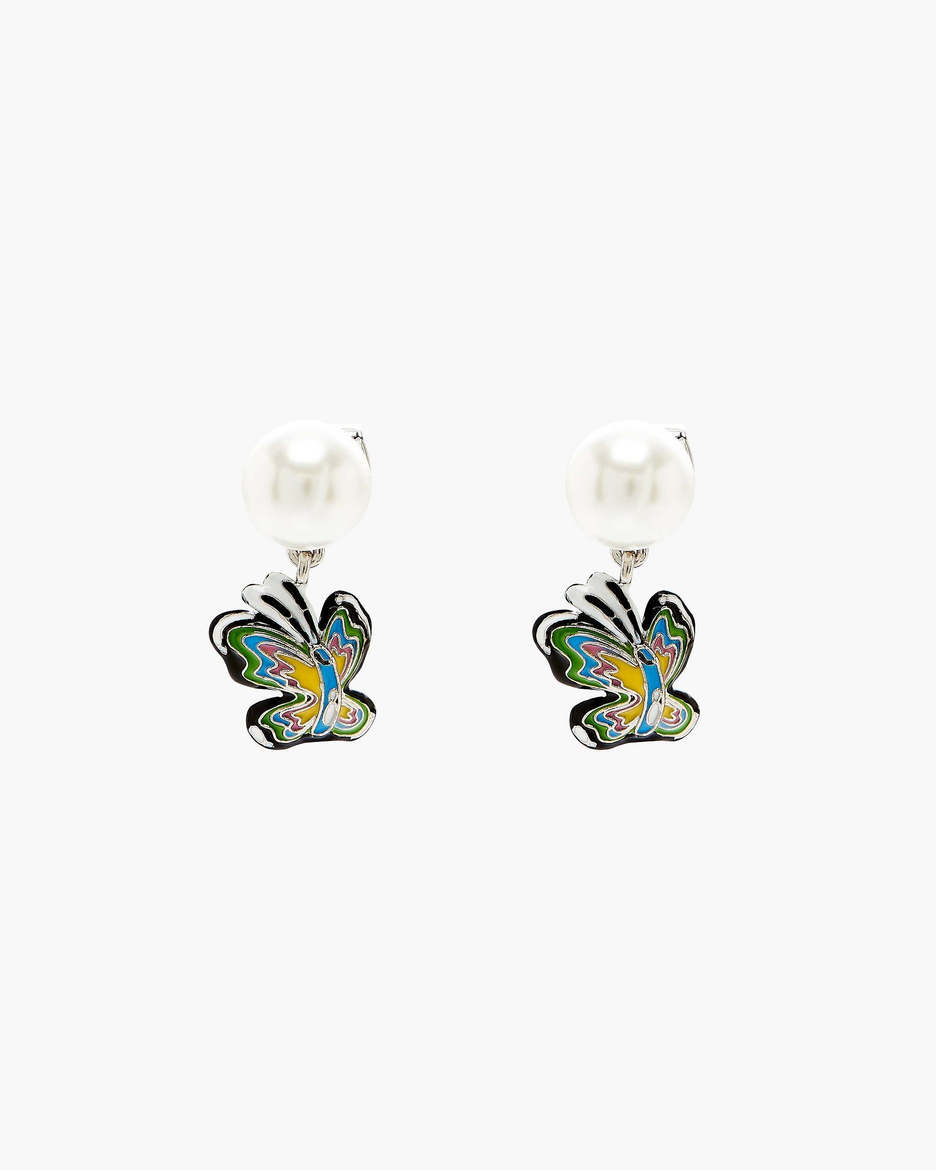Hattie Stewart X Marc Jacobs Butterfly Pearl Earrings - Silver/Multi | Marc Jacobs discount