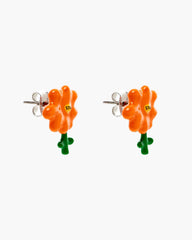 David Shrigley X Marc Jacobs Joy Flower Stud Earrings - Silver/Orange | Marc Jacobs online