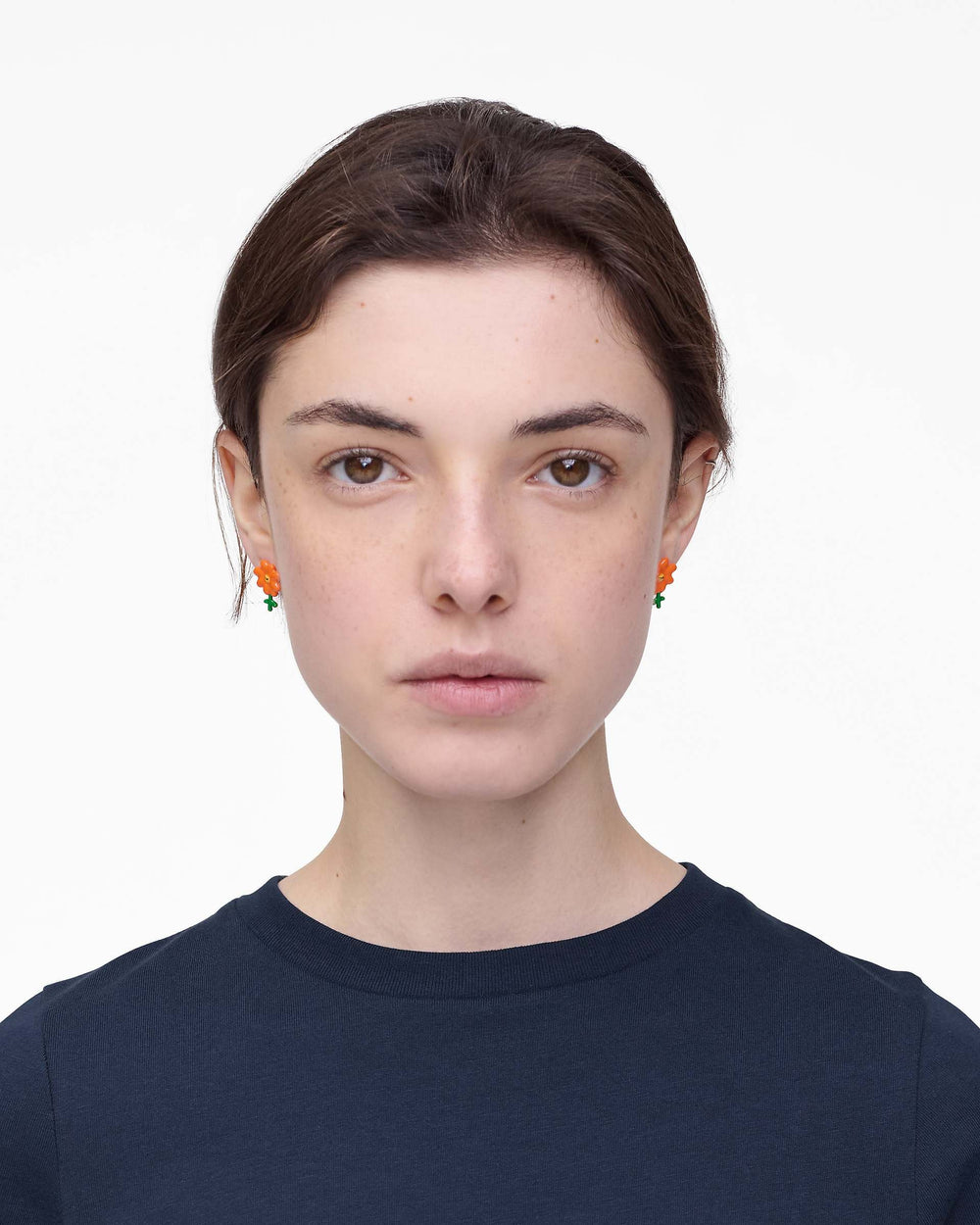 David Shrigley X Marc Jacobs Joy Flower Stud Earrings - Silver/Orange | Marc Jacobs online