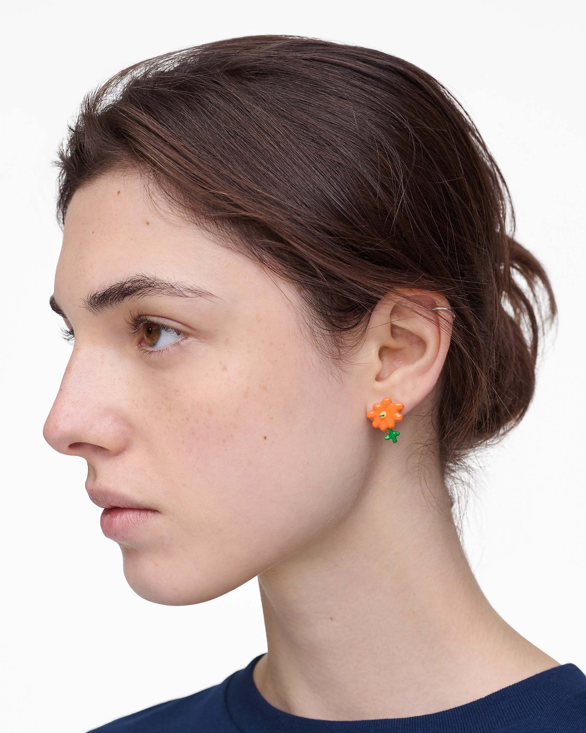 David Shrigley X Marc Jacobs Joy Flower Stud Earrings - Silver/Orange | Marc Jacobs online