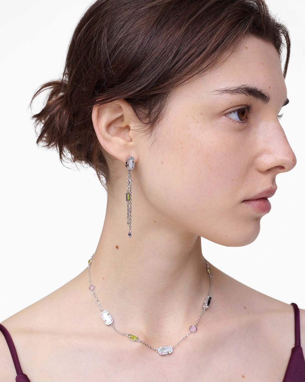 The J Marc Luxe Gem Linear Earrings - Silver/Multi | Marc Jacobs for sale