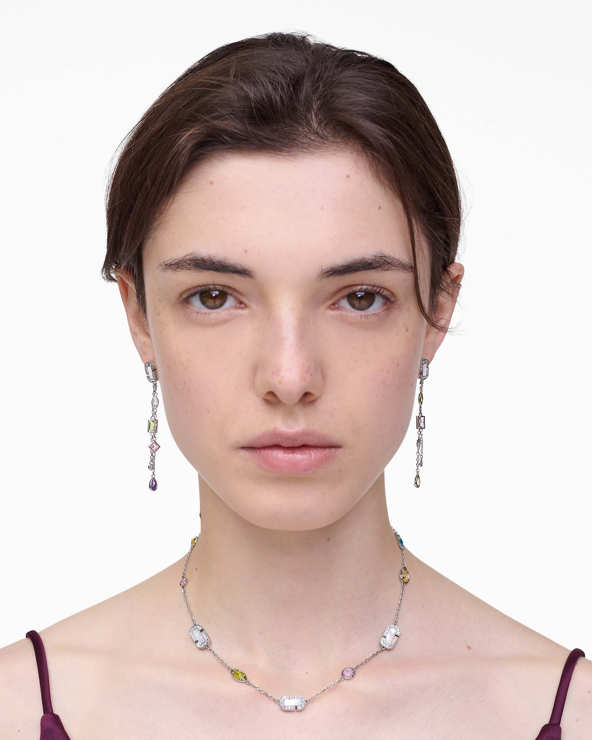 The J Marc Luxe Gem Linear Earrings - Silver/Multi | Marc Jacobs for sale