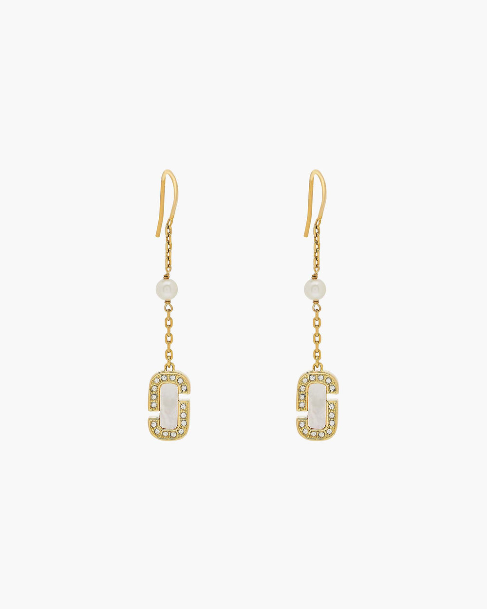 The J Marc Luxe Linear Earrings - Gold/Crystal | Marc Jacobs online